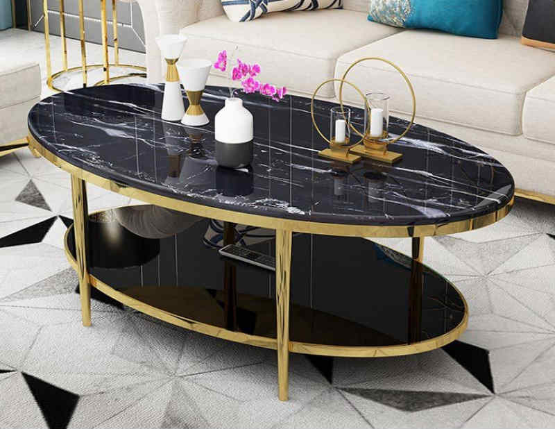 TOP 9+ mẫu bàn trà mạ vàng chất nhất xứ Hà Thành năm 2020 10 ban tra elip khung inox ma vang