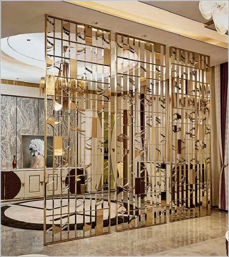 Xu hướng sử dụng vách ngăn trang trí inox mạ vàng 14 vach ngan ma vang dep 3
