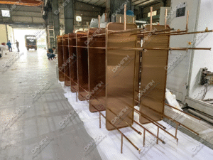 Mẫu tủ kệ trang trí phòng khách mạ vàng hồng 16 tủ kệ trang trí