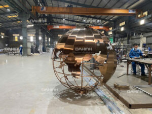 Quả cầu inox 304 mạ vàng cao cấp 12 quả cầu inox