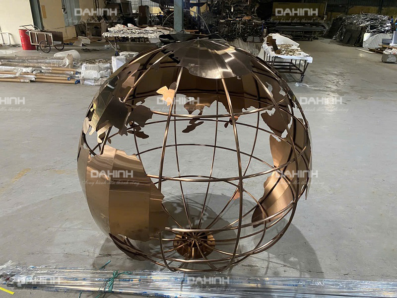 Quả cầu inox 304 mạ vàng cao cấp 15 quả cầu inox